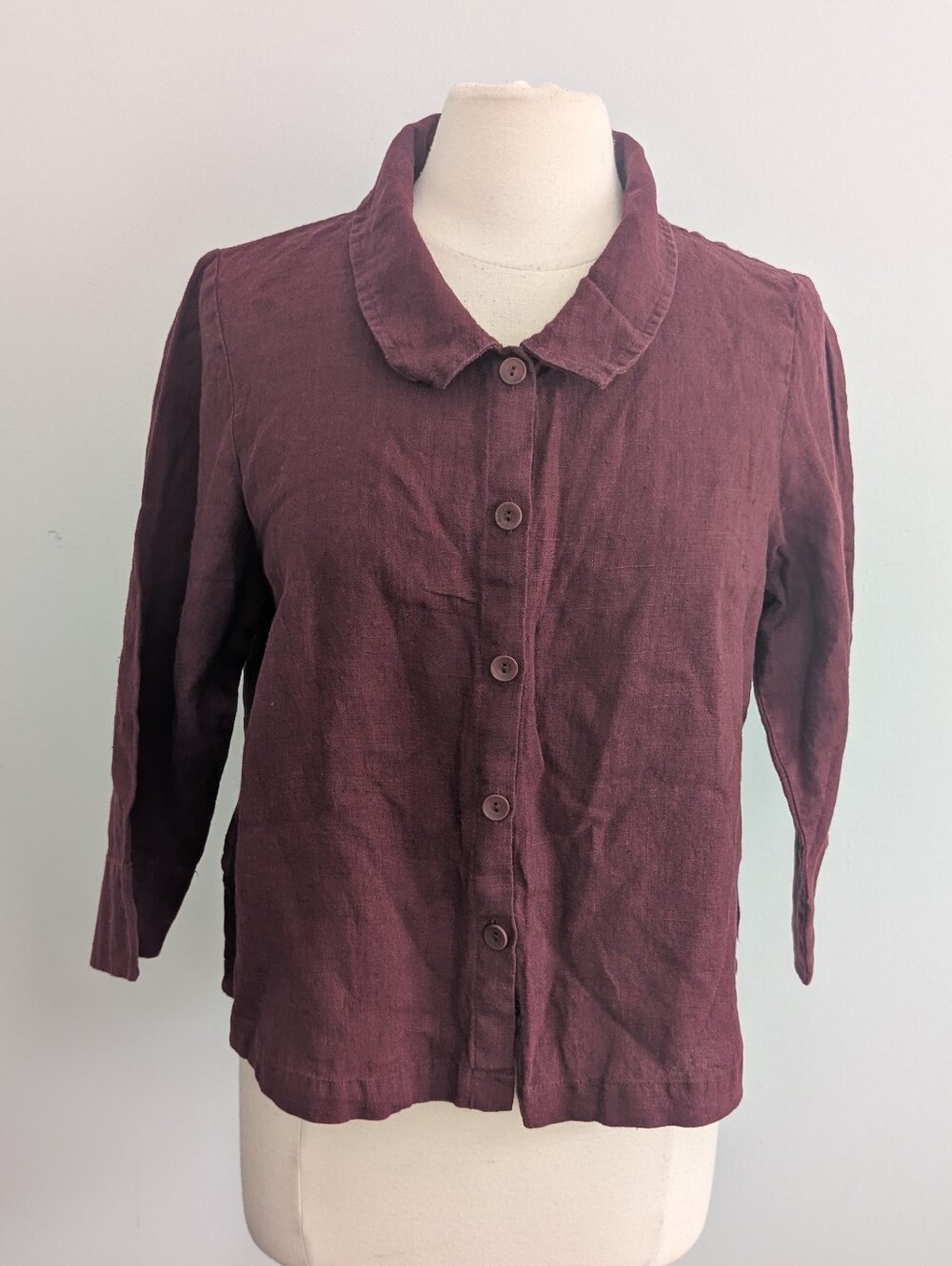 NEW Women's Flax Small Cranberry Purple Button Down Jackets